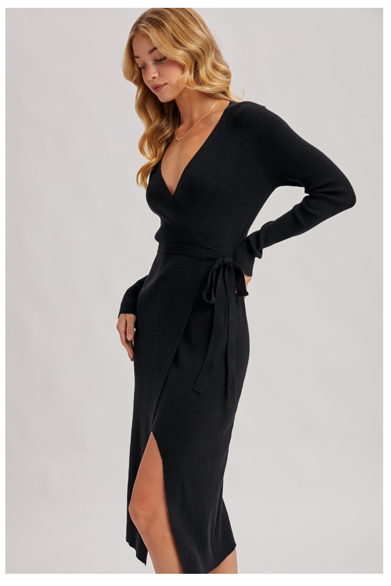 Sweater Wrap Dress M