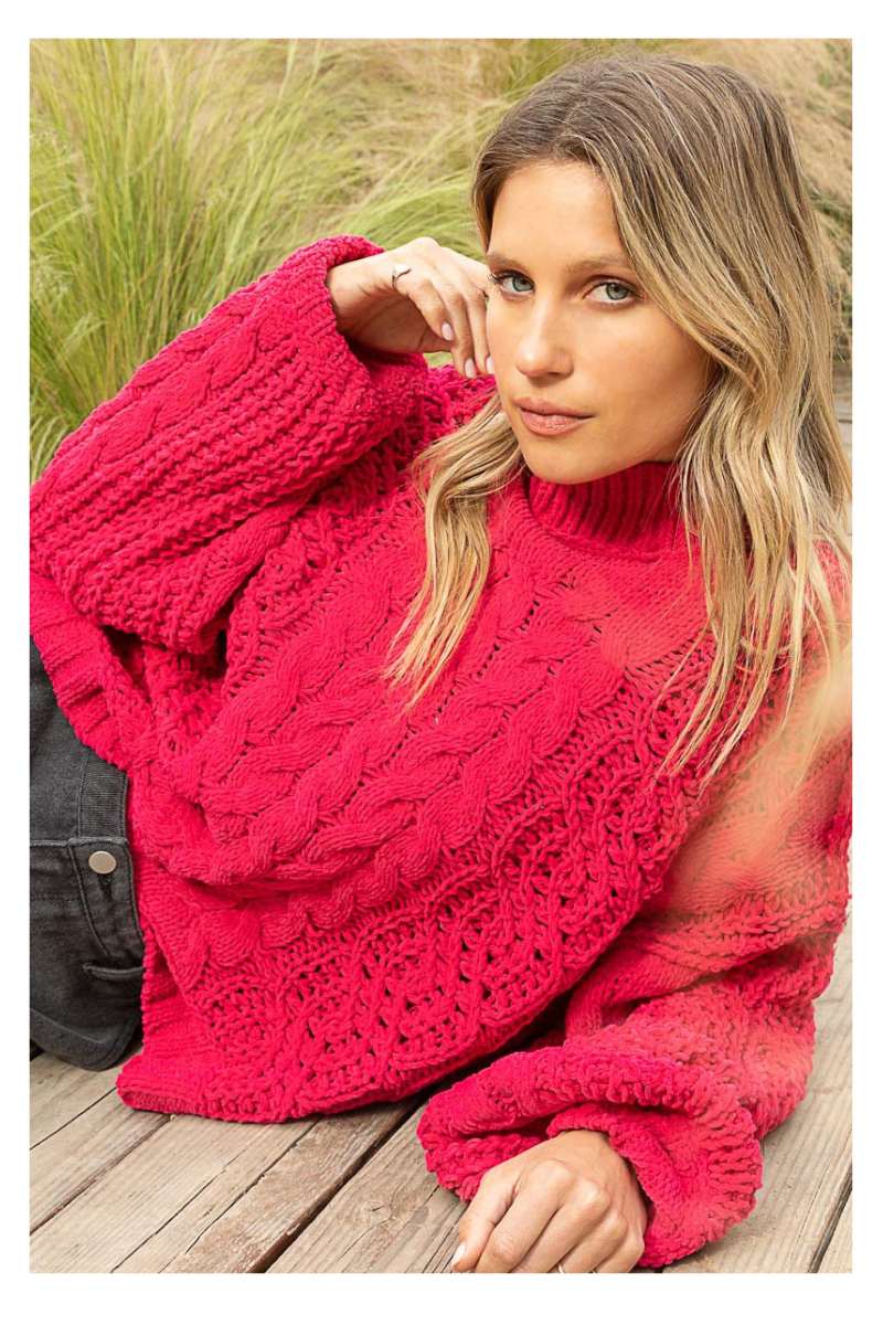Pink Sugar Chenille Sweater