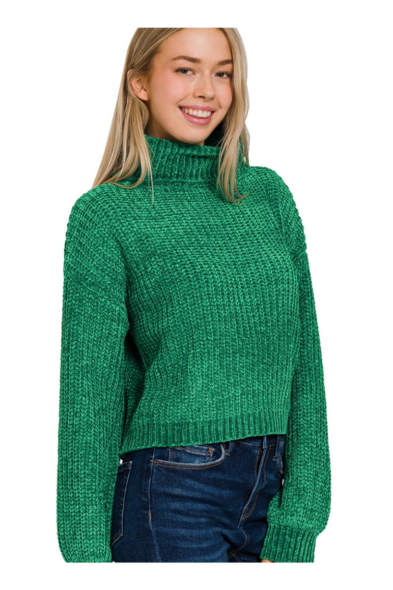 EVERGREEN CROPPED SWEATER