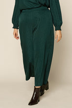 Load image into Gallery viewer, Curvy Emerald Green Satin Print Pant
