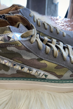 Load image into Gallery viewer, Camo Suede High Top Sneaker
