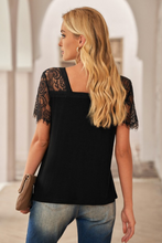 Load image into Gallery viewer, Lace Sleeve V-Neck Tee
