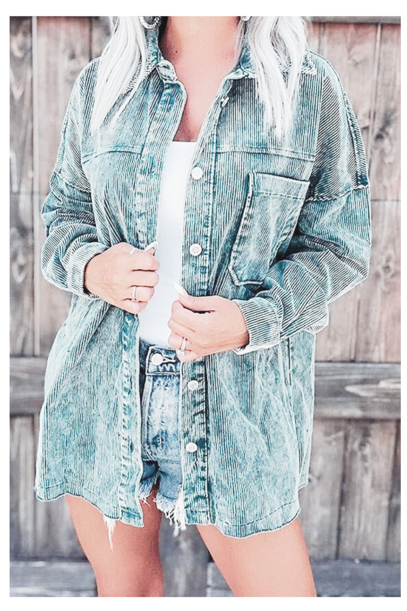 Denim Jacket Sage Green Shacket Sage Green Corduroy Shacket