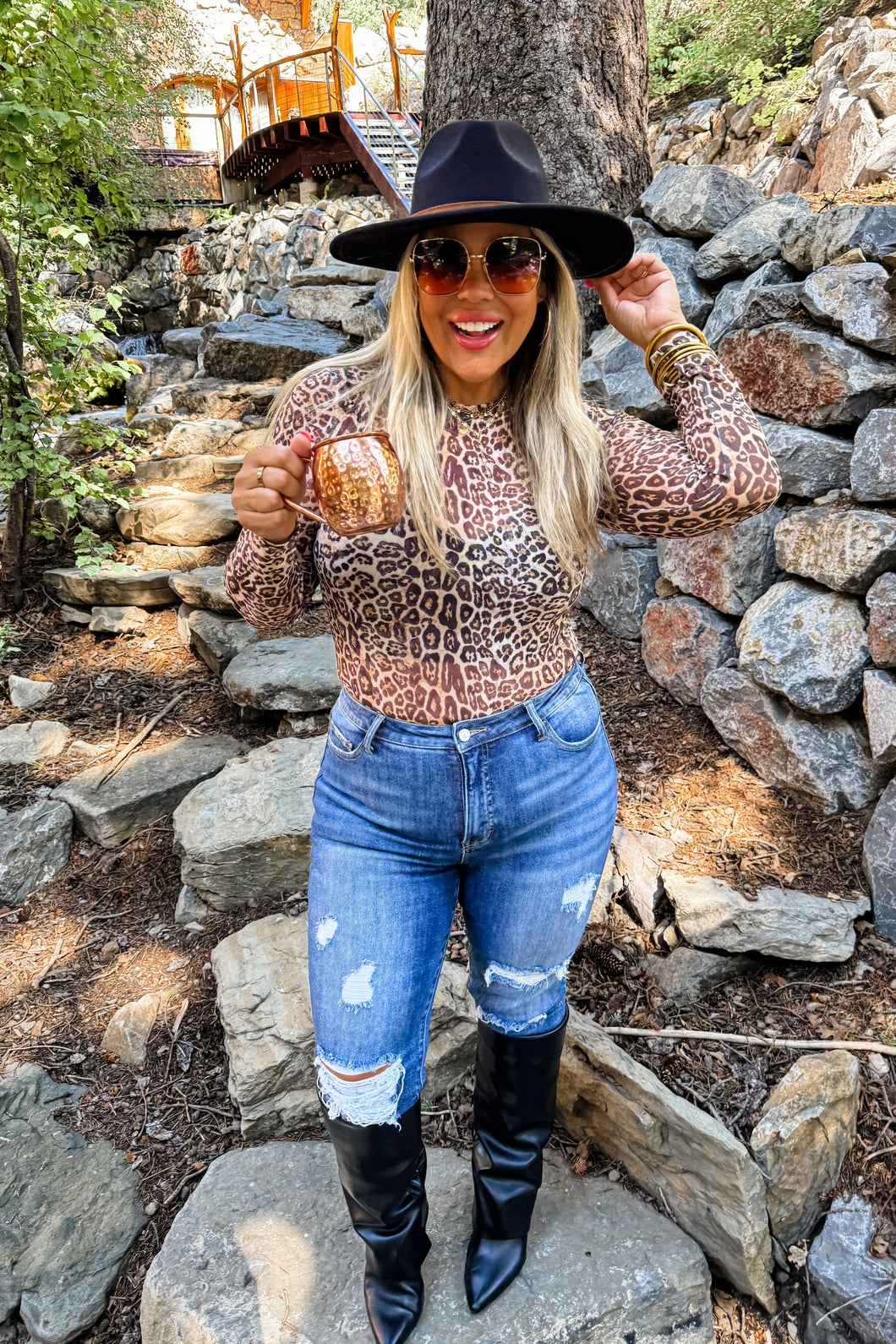 Cheetah Dress it Up Mesh Top