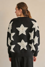 Load image into Gallery viewer, Textured Star Knit Cardigan - Black
