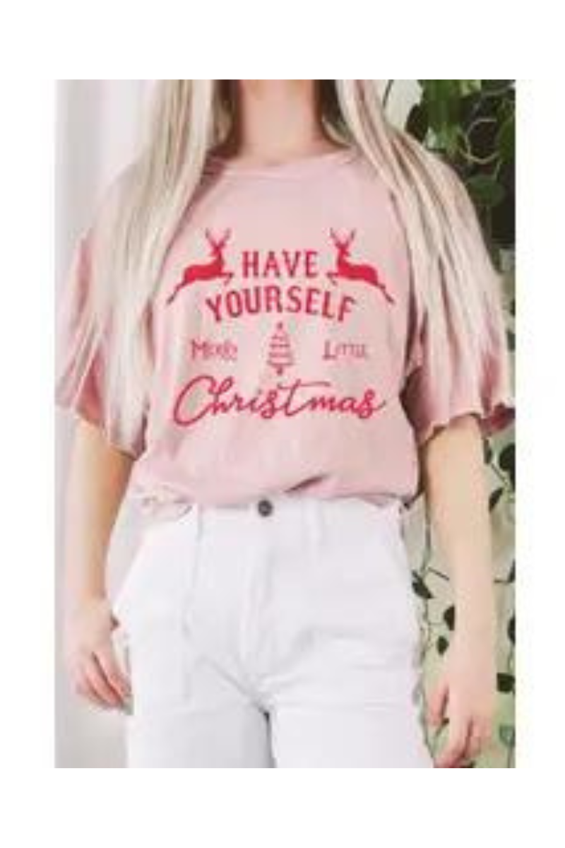Have a Merry Christmas Pink Crop Tee
