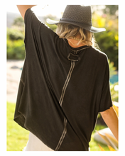 Load image into Gallery viewer, Loose Fit Cut Edge Batwing Short Sleeve Top
