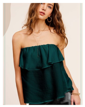 Load image into Gallery viewer, Satin Ruffle Strapless Top

