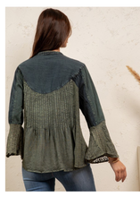 Load image into Gallery viewer, Vintage Boho Lace Panel Button Down Tunic
