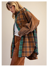 Load image into Gallery viewer, Curvy Cord Shacket - Mustard Pine
