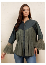 Load image into Gallery viewer, Vintage Boho Lace Panel Button Down Tunic
