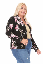 Load image into Gallery viewer, Curvy Dark Floral Blazer

