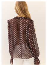 Load image into Gallery viewer, Micro Dot Ruffled Blouse
