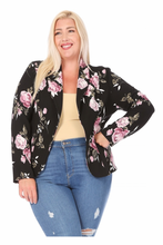 Load image into Gallery viewer, Curvy Dark Floral Blazer
