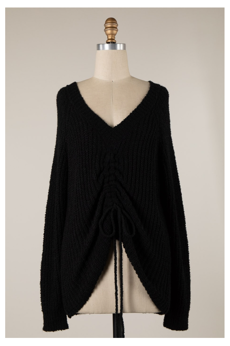 Black Cinch Sweater