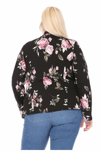 Load image into Gallery viewer, Curvy Dark Floral Blazer

