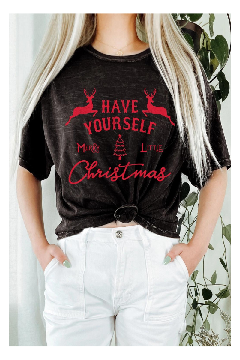 Mineral Washed Black Merry Little Christmas
