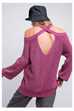 Load image into Gallery viewer, Cold Shoulder Mineral Washed Sweater
