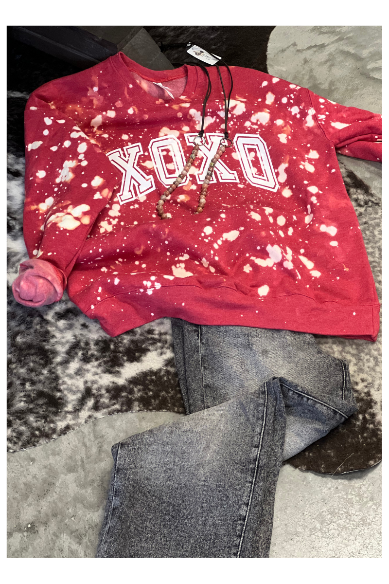 XOXO Distressed Sweatshirt