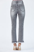 Load image into Gallery viewer, Risen Dark Grey Frayed Jeans (sizes 3-3x)

