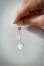 Load image into Gallery viewer, Genuine Crystal Trio of Heart Earrings
