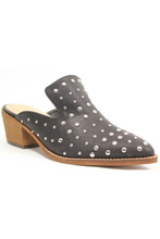 Load image into Gallery viewer, Silver Studded Heeled Mule
