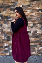 Load image into Gallery viewer, Burgundy Cord Bubble Dress
