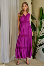 Load image into Gallery viewer, Magenta Tiered Maxi Dress
