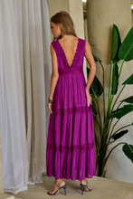 Load image into Gallery viewer, Magenta Tiered Maxi Dress
