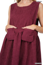 Load image into Gallery viewer, Burgundy Cord Bubble Dress
